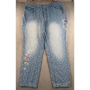 Her Universe Disney Jeans Womens 20 (40x29) Princess Icons Mom Jeans AOP